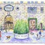 Nest New York x Fifth Avenue partnership in front of Bergdorf Goodman (art by Sophie Fain)
