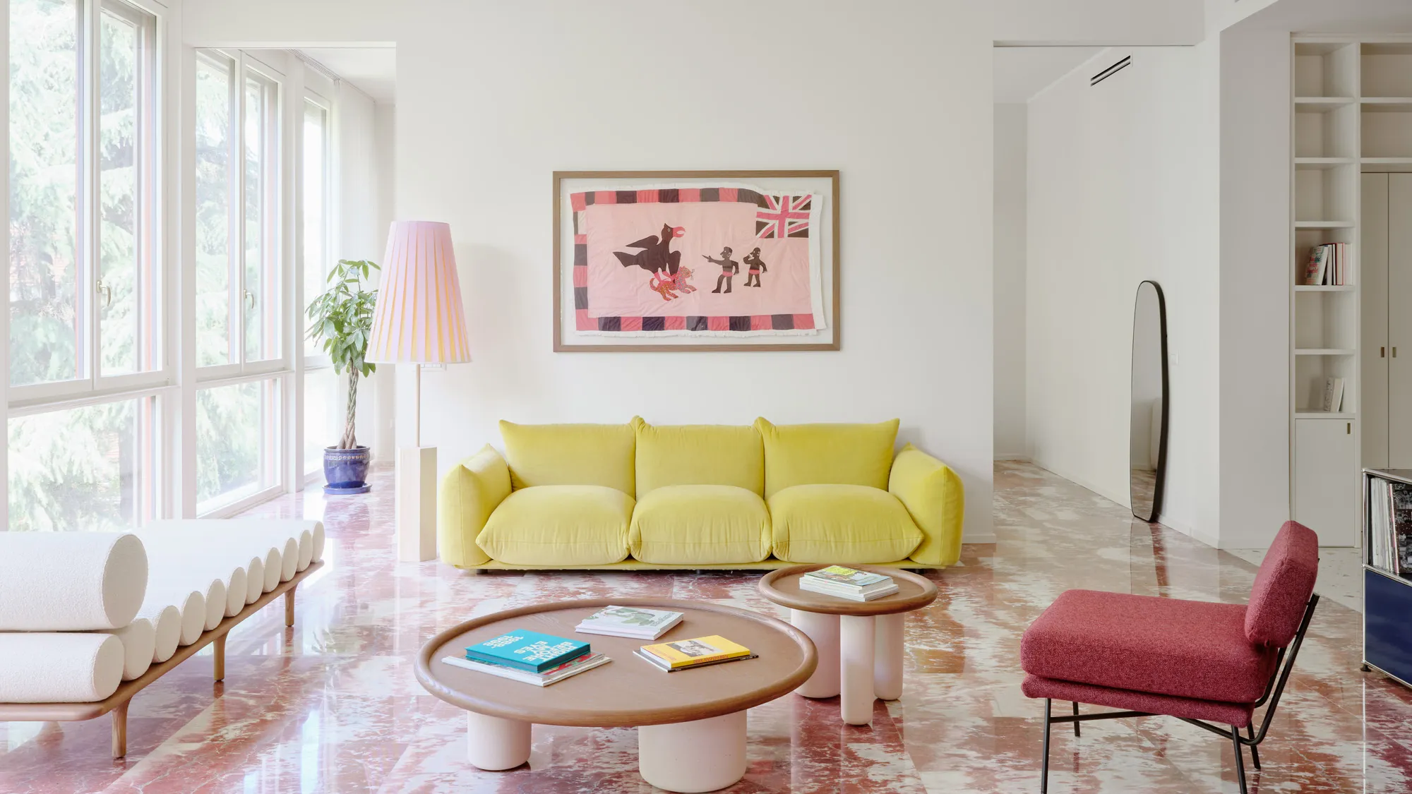 Milanese Bloom: Where Blush Marble Meets Springtime Serenity 20