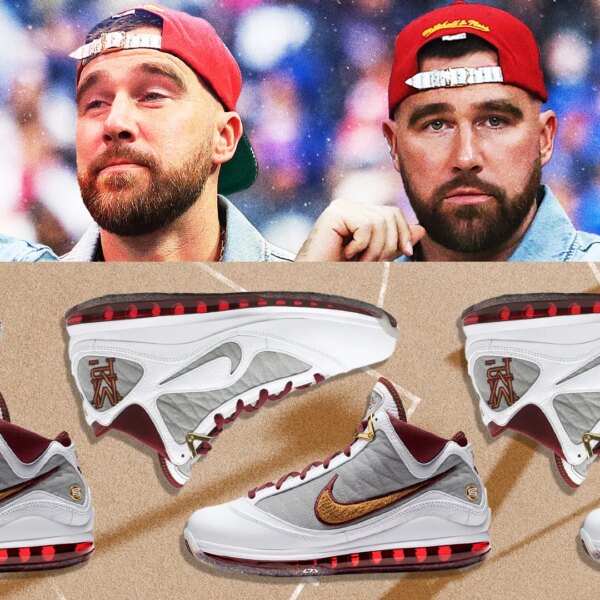 Business Style news 119 Kelce Dons LeBron’s Legacy in Cleveland Courtside Comeback