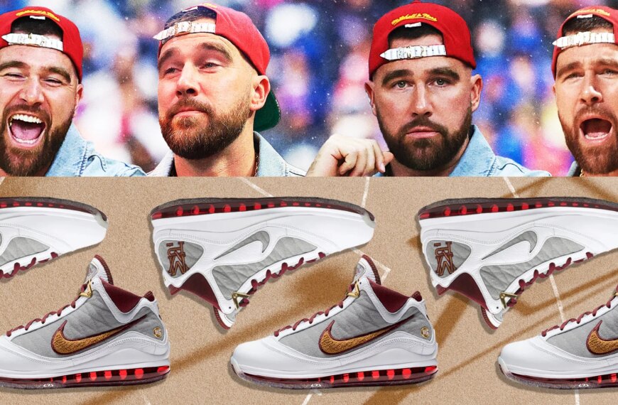 Business Style news 126 Kelce Dons LeBron’s Legacy in Cleveland Courtside Comeback