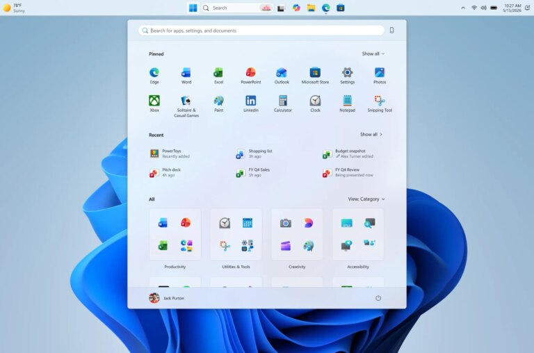 Windows 11 Experiments with Customizable Taskbar and Start Menu 3