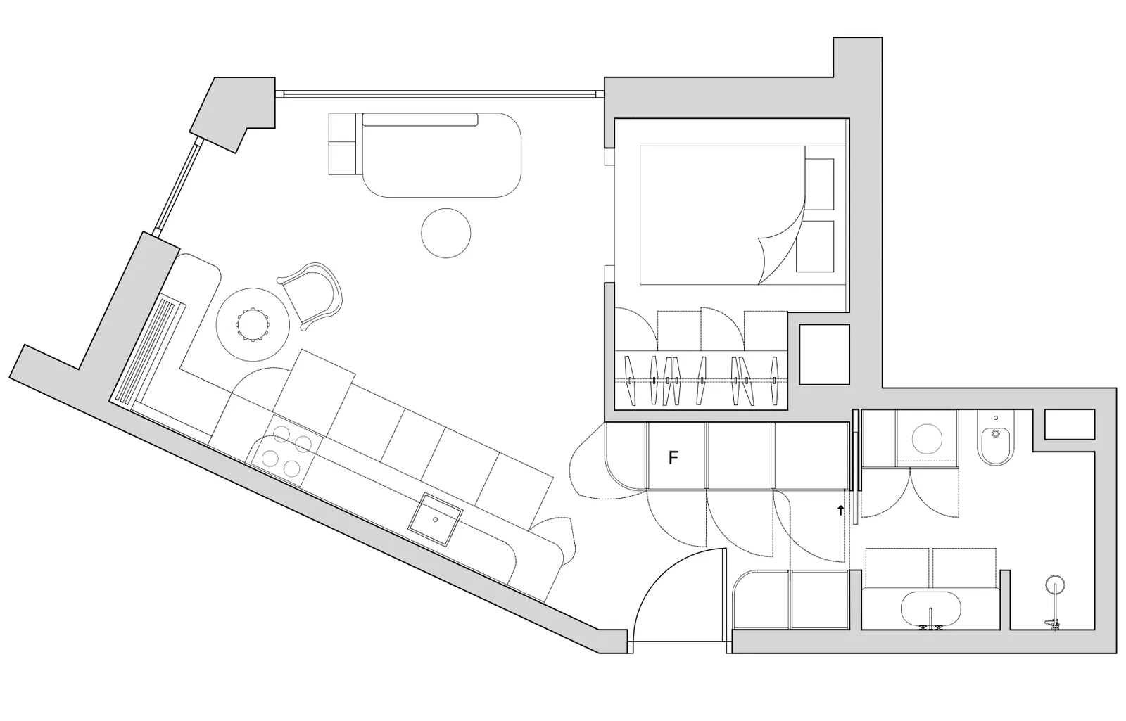 Warsaw's Bespoke Haven: Where 366 Square Feet Embrace Curvaceous Elegance 13